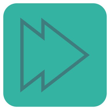 Şu yönde düz vektör simgesi kare