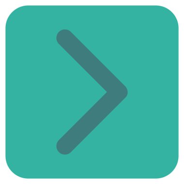 Şu yönde düz vektör simgesi kare