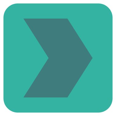 Şu yönde düz vektör simgesi kare