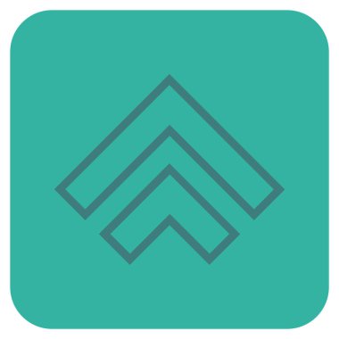 Düz yukarı yön vektör simgesi kare