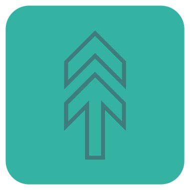 Düz yukarı yön vektör simgesi kare