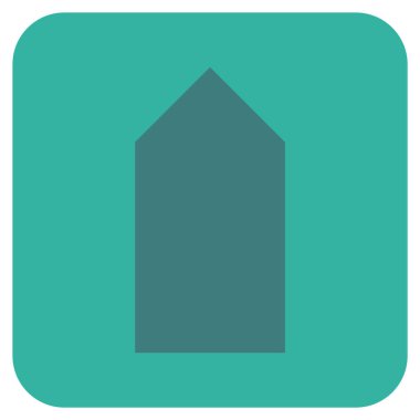 Düz yukarı yön vektör simgesi kare