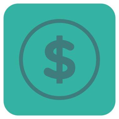 Doları düz kare vektör simgesi