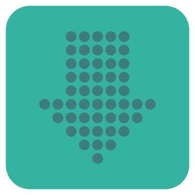 Noktalı ok aşağı düz kare vektör simgesi