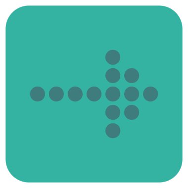 Noktalı ok sağ düz vektör simgesi kare