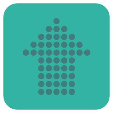 Düz kare vektör simge yukarı noktalı ok