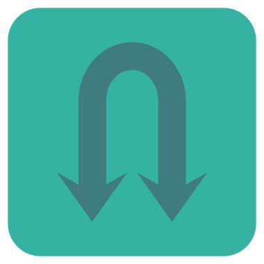 Geri dönmemiz ok düz kare vektör simgesi