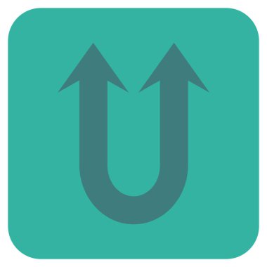 Çift ileri ok düz kare vektör simgesi