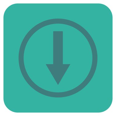 Yuvarlak ok düz kare vektör simgesi