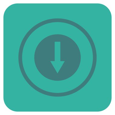 Yuvarlak ok düz kare vektör simgesi