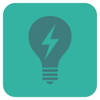 Elektrikli ampul düz kare vektör simgesi