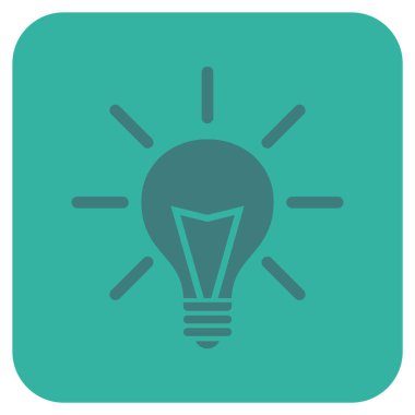 Elektrik ışığı düz kare vektör simgesi