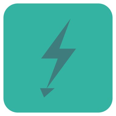 Elektrik Strike düz kare vektör simgesi
