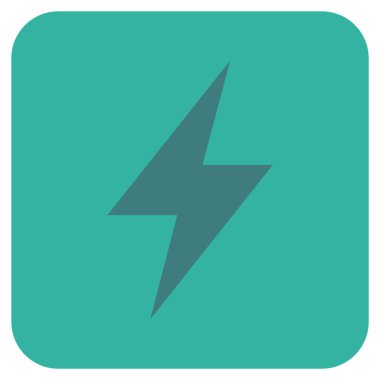 Elektrik Strike düz kare vektör simgesi