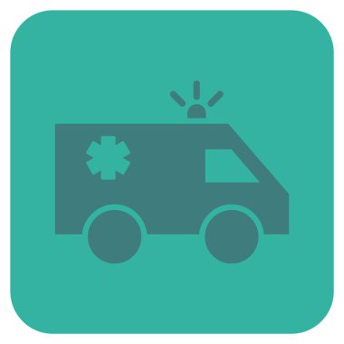 Acil araba düz kare vektör simgesi