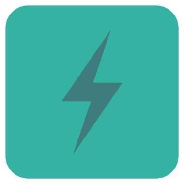 Elektrik düz kare vektör simgesi