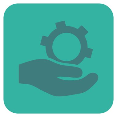 Mühendislik hizmet düz kare vektör simgesi