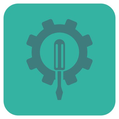 Düz kare vektör simge mühendislik