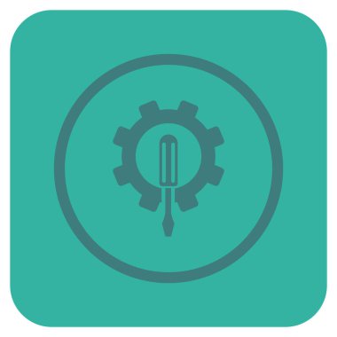 Düz kare vektör simge mühendislik