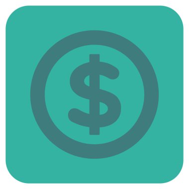 Finans düz kare vektör simgesi