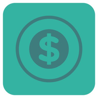 Finans düz kare vektör simgesi