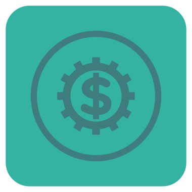 Finans sektöründe düz kare vektör simgesi