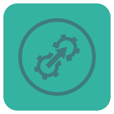 Dişli Tümleştirme düz kare vektör simgesi