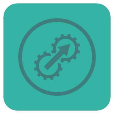 Dişli Tümleştirme düz kare vektör simgesi