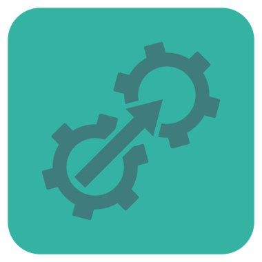 Dişli Tümleştirme düz kare vektör simgesi