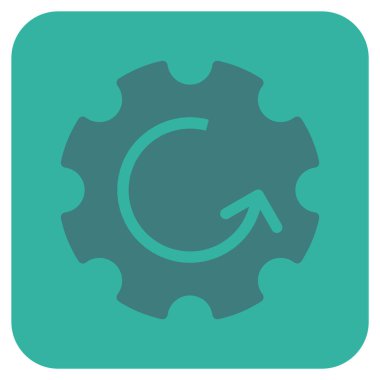 Dişli döndürme düz kare vektör simgesi