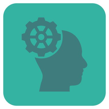 Düz kare vektör simge kafa dişli