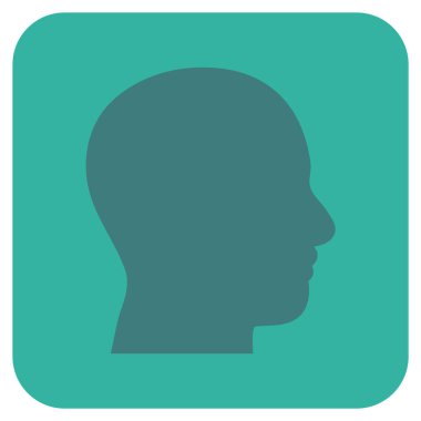 Kafa düz kare vektör simge profil