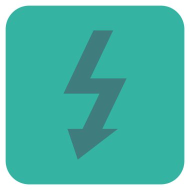 Yüksek gerilim düz kare vektör simgesi