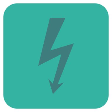 Yüksek gerilim düz kare vektör simgesi