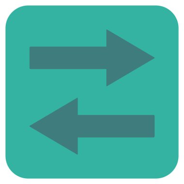 Yatay Çevir oklar düz kare vektör simgesi