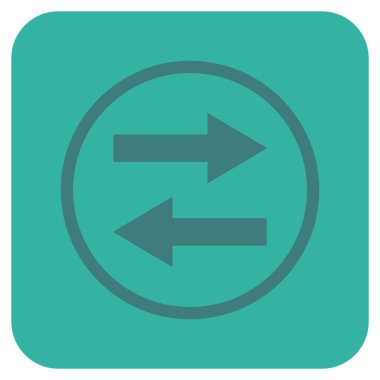 Yatay Çevir oklar düz kare vektör simgesi