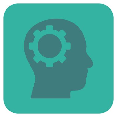 Akıl vites düz kare vektör simgesi