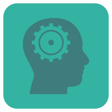 Akıl düz kare vektör simgesi