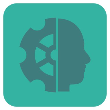 Akıl düz kare vektör simgesi