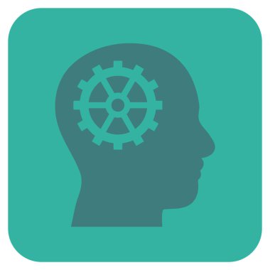 Akıl düz kare vektör simgesi