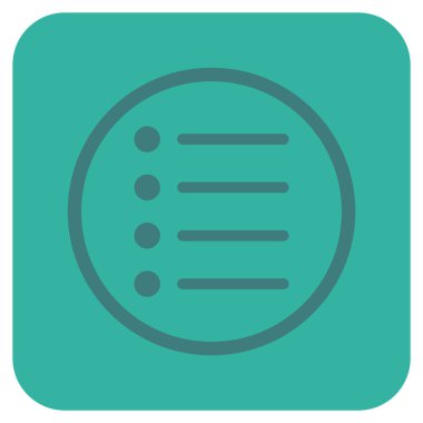 Öğeleri düz kare vektör simgesi