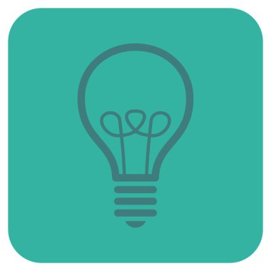 Lamba ampul düz kare vektör simgesi