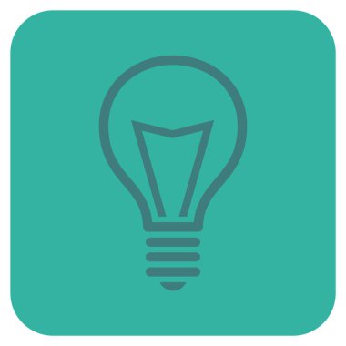 Lamba ampul düz kare vektör simgesi