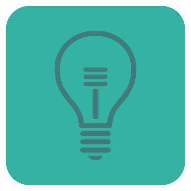 Lamba ampul düz kare vektör simgesi