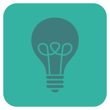 Lamba ampul düz kare vektör simgesi