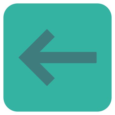 Sol ok düz kare vektör simgesi