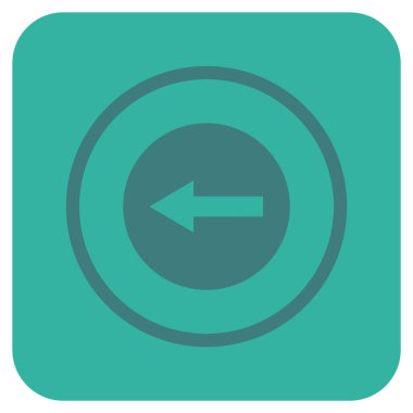 Sol ok düz kare vektör simgesi yuvarlak