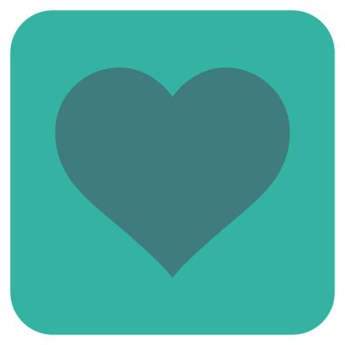 Aşk kalp düz kare vektör simgesi