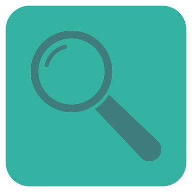 Büyüteç'i düz kare vektör simgesi