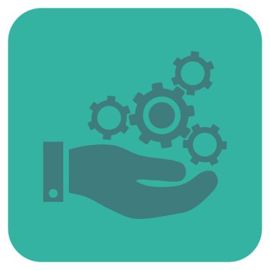 Vektör simge mekanik Servisi düz kare